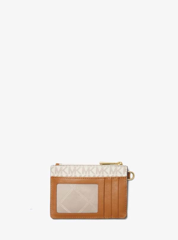 Damske Penazenky Michael Kors Small Logo Coin Wristlet Biele Žlté - Doplnky Michael Kors Levně | EBIDW-7910